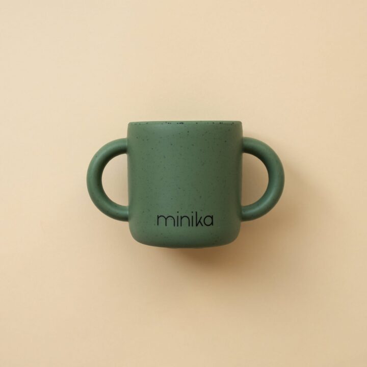 MINIKA - Tasse d'Apprentissage en Silicone avec Poignées, Leaf