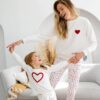 Petit Lem - Pull blanc cassé « petit coeur » pour femme – Image 3
