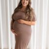 ROSE MATERNITÉ - Robe Intrigue, Rayures taupe – Image 2