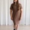 ROSE MATERNITÉ - Robe Intrigue, Rayures taupe