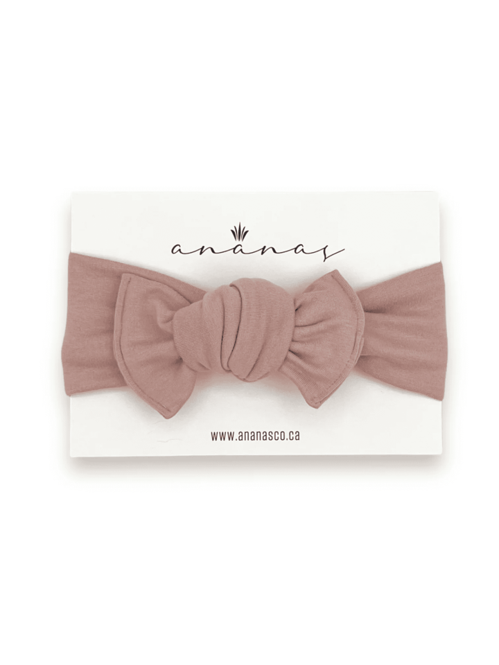 ANANAS & CO - BANDEAU BOUCLE EN BAMBOU À NOUER - VIEUX ROSE