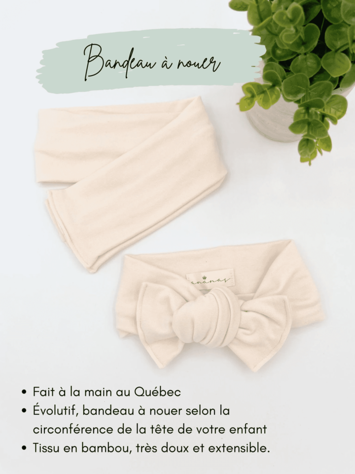 ANANAS & CO - BANDEAU BOUCLE EN BAMBOU À NOUER - SAUGE – Image 2