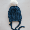 LES PETITS TOUSI - Tuque en laine à pompon Léon - Indigo