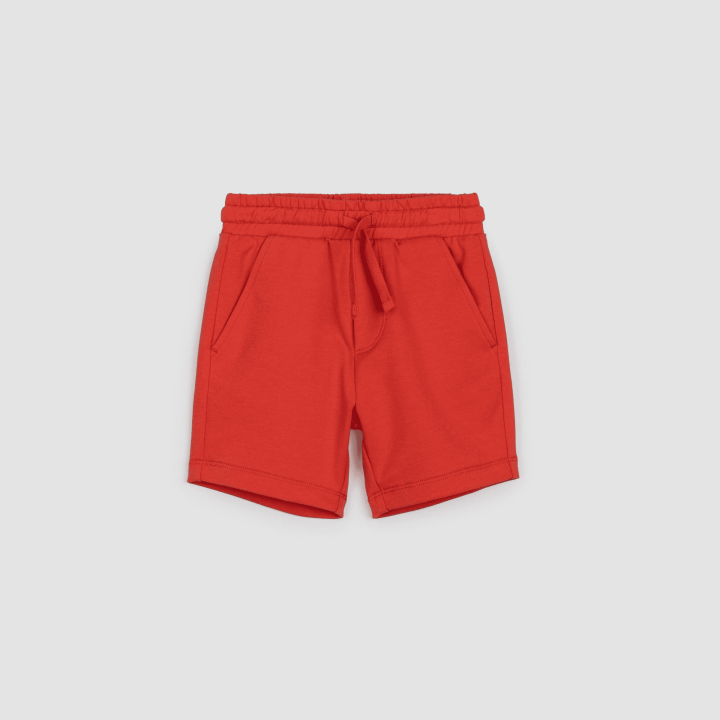 MILES - Short rouge en coton molletonné