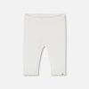DEUX PAR DEUX - Legging capri côtelé avec volants blanc cassé
