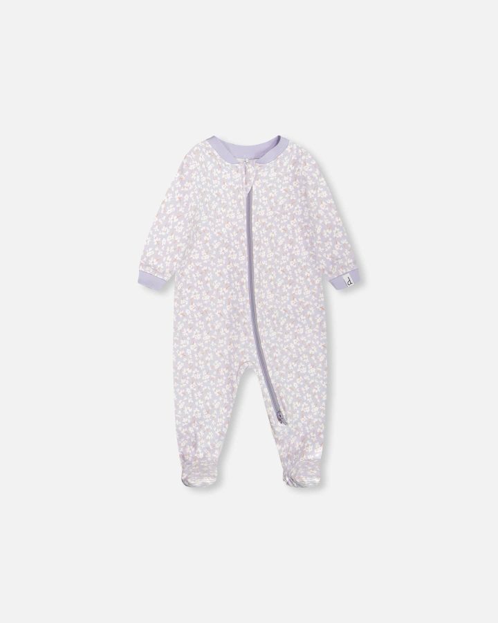 DEUX PAR DEUX - Pyjama une-pièce lilas imprimé de petites fleurs