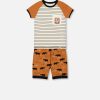 DEUX PAR DEUX - Ensemble pyjama court deux-pièces caramel imprimé rhinocéros