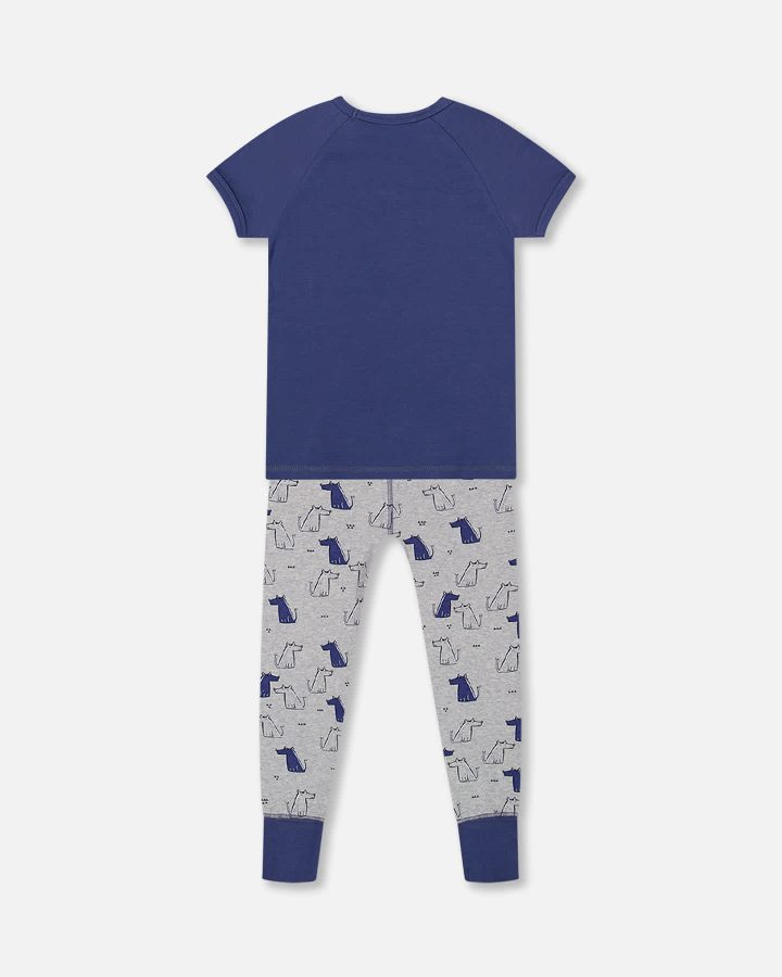DEUX PAR DEUX - Ensemble pyjama deux-pièces gris mixte imprimé de chiens – Image 2