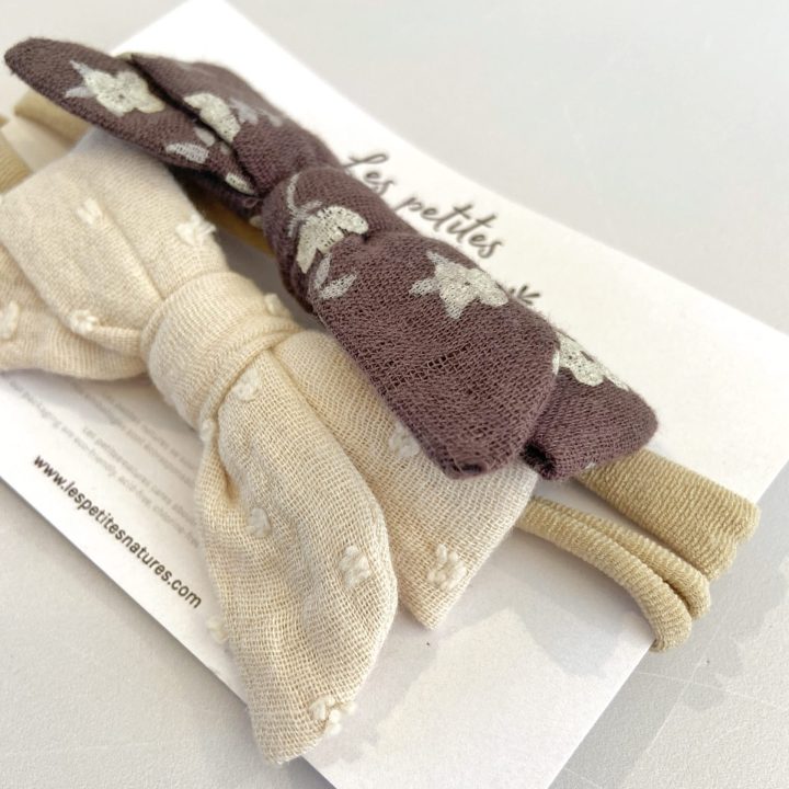 LES PETITES NATURES - Duo moyennes boucles bandeau - Daphnée / Plumeti crème brulée – Image 3