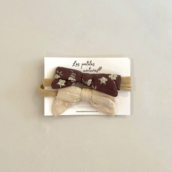 LES PETITES NATURES - Duo moyennes boucles bandeau - Daphnée / Plumeti crème brulée
