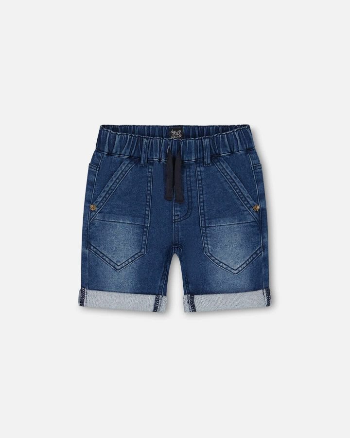 DEUX PAR DEUX - Short en denim extensible pour bébé, Marine