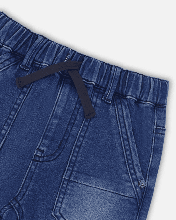 DEUX PAR DEUX - Short en denim extensible pour bébé, Marine – Image 3