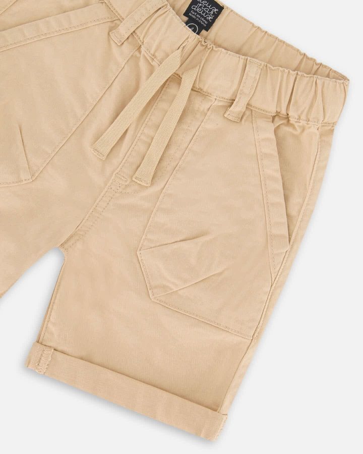 DEUX PAR DEUX - Short en sergé extensible pour bébé, Beige – Image 3