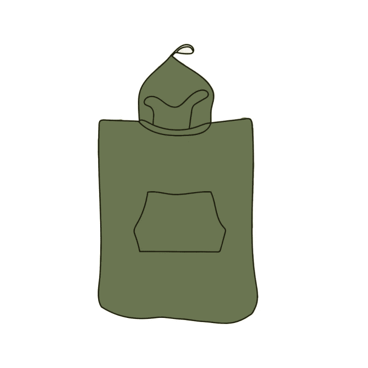 LES PETITES NATURES - Serviette poncho - Vert armé