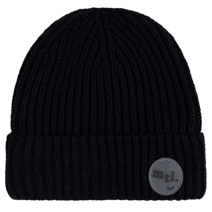 MILES - Bonnet d'hiver côtelé noir