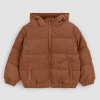 MILES - Veste à capuche pliable en velours côtelé cuivré