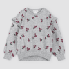 MILES THE LABEL - Sweat-shirt gris chiné à imprimé roses