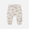 DEUX PAR DEUX - Pantalon évolutif beige chiné imprimé ratons-laveurs en coton biologique