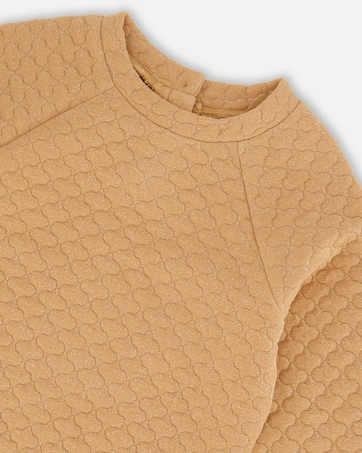 DEUX PAR DEUX - Robe matelassée brillante à manches longues avec poches brun doré – Image 3