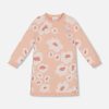 DEUX PAR DEUX - Robe en tricot jaquard rose pâle à fleurs rétro