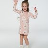 DEUX PAR DEUX - Robe en tricot jaquard rose pâle à fleurs rétro – Image 2