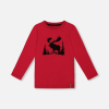 DEUX PAR DEUX - T-shirt rouge avec imprimé orignal