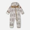 DEUX PAR DEUX - Combinaison en peluche grise et beige pour bébé