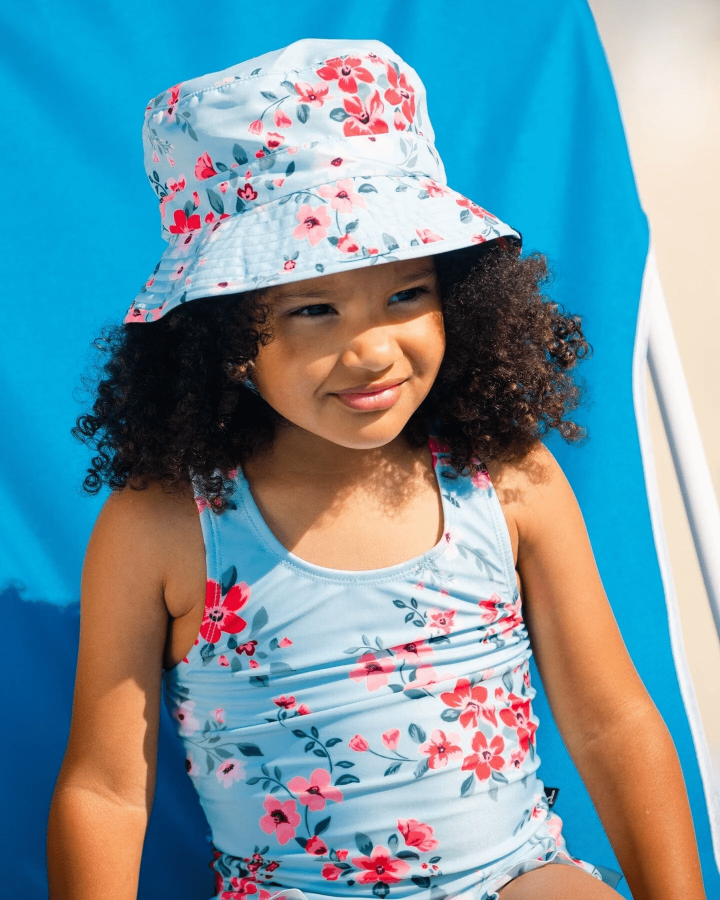 DEUX PAR DEUX - Chapeau de plage à imprimé de fleurs, Bleu clair – Image 5