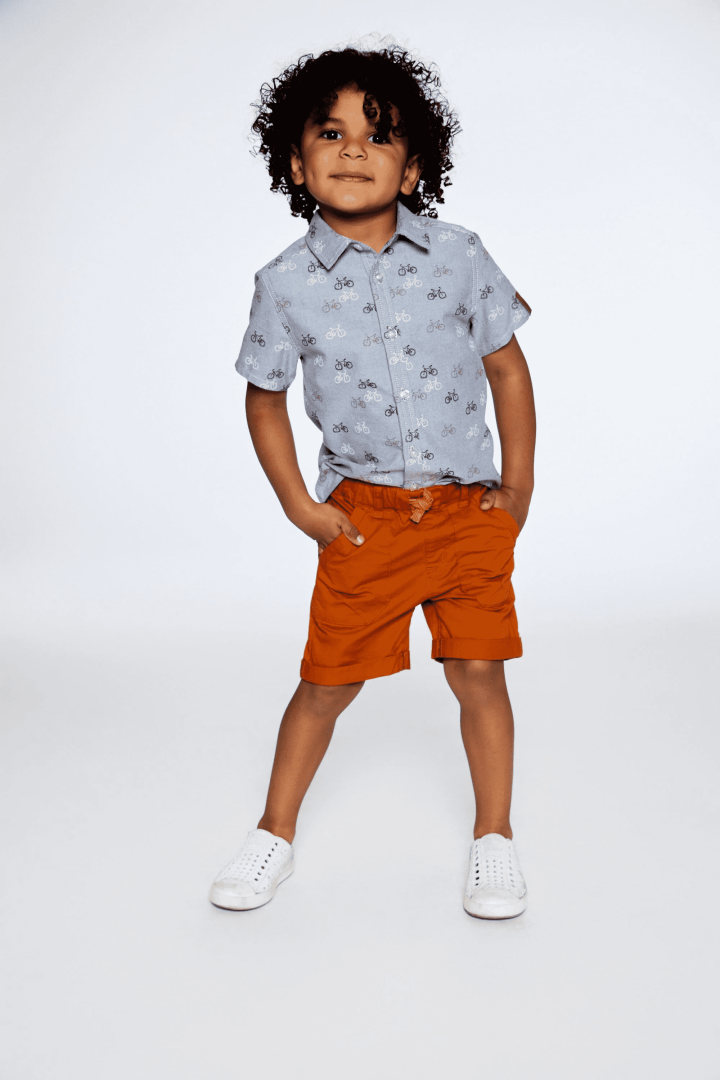 DEUX PAR DEUX - Short en sergé extensible, Orange brûlé – Image 4