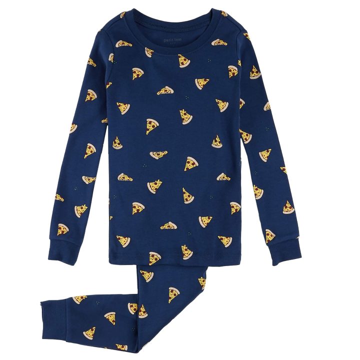 PETIT LEM - Ensemble pyjama marine à imprimé de pizza
