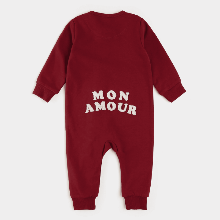 PETIT LEM - Combinaison en molleton rouge écarlate « Mon Amour » – Image 2