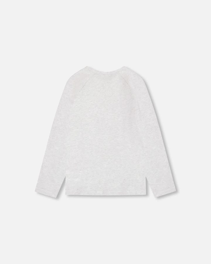 DEUX PAR DEUX - T-shirt à manches raglan imprimé bleu pâle chiné – Image 3