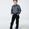 DEUX PAR DEUX - Chemise en chambray gris imprimé de sapins avec noeud papillon – Image 2