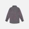 DEUX PAR DEUX - Chemise en chambray gris imprimé de sapins avec noeud papillon – Image 3