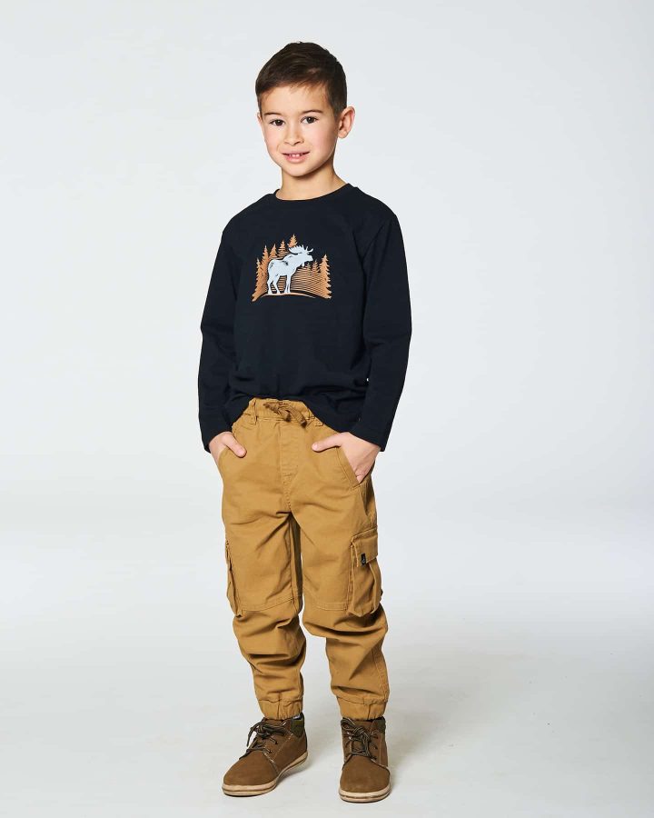 DEUX PAR DEUX - T-shirt noir avec imprimé orignal – Image 2