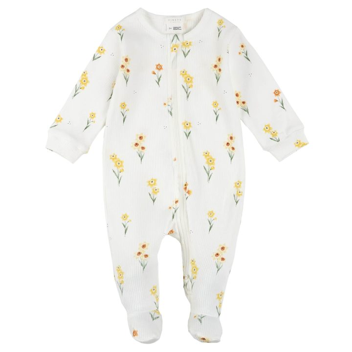 PETIT LEM - Dormeuse blanc à imprimés jonquilles