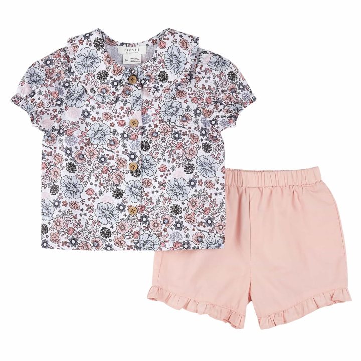 PETIT LEM -   Ensemble de shorts à imprimé de fleurs rétro