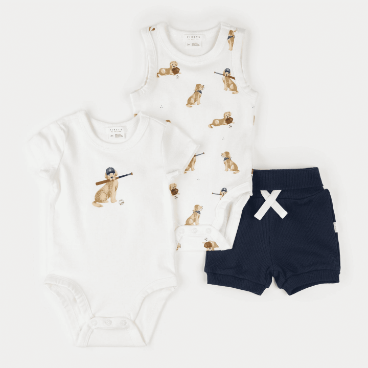 PETIT LEM - Ensemble cache-couche et short « baseball » (3mcx)