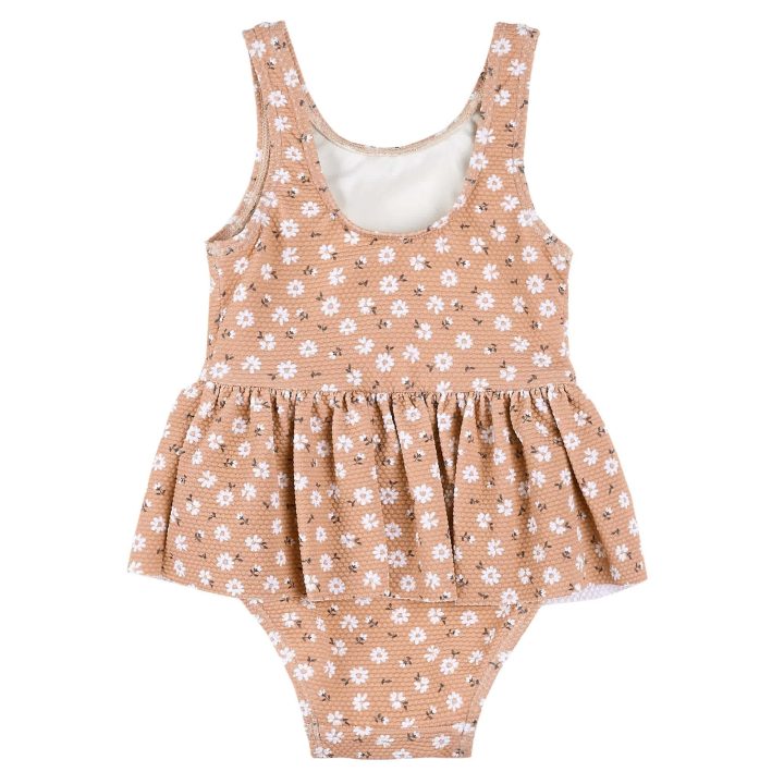 PETIT LEM - Maillot de bain à jupe rose à imprimés marguerites – Image 2