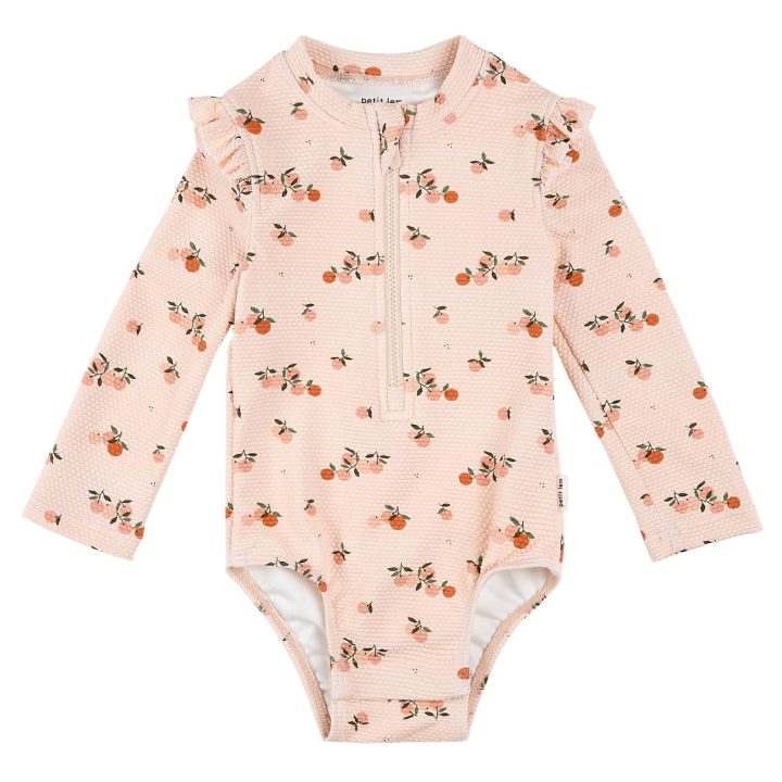PETIT LEM - Maillot de bain crème à imprimés de oranges