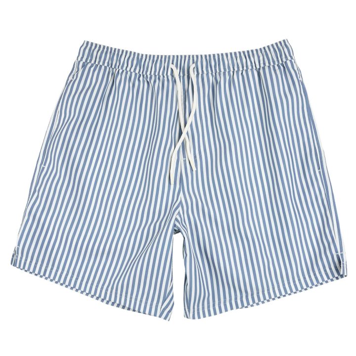 PETIT LEM - Short de bain à rayures bleu pour homme