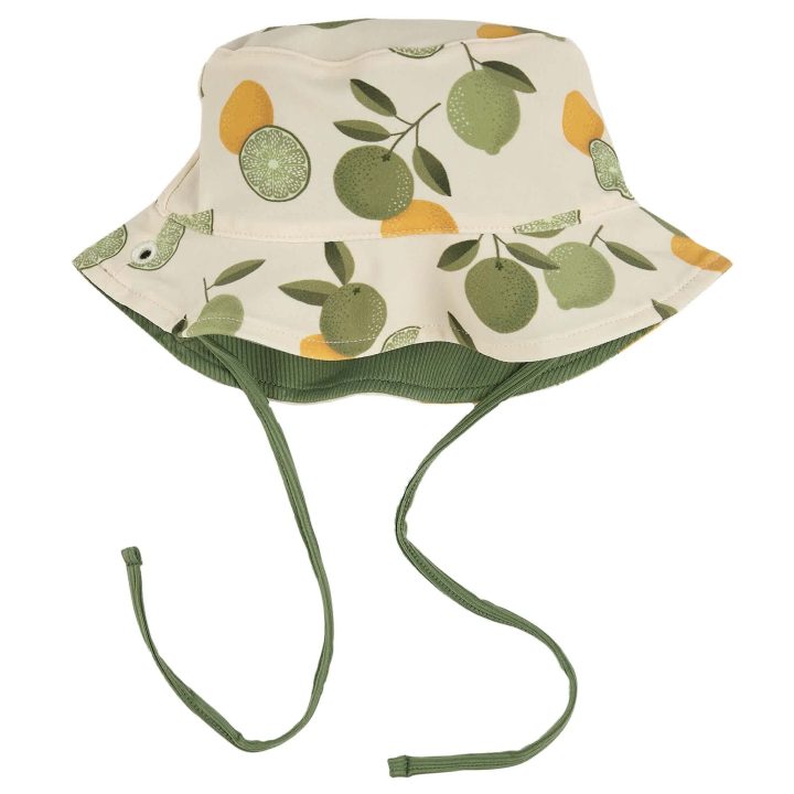 PETIT LEM - Chapeau de soleil réversible à imprimés d'agrumes
