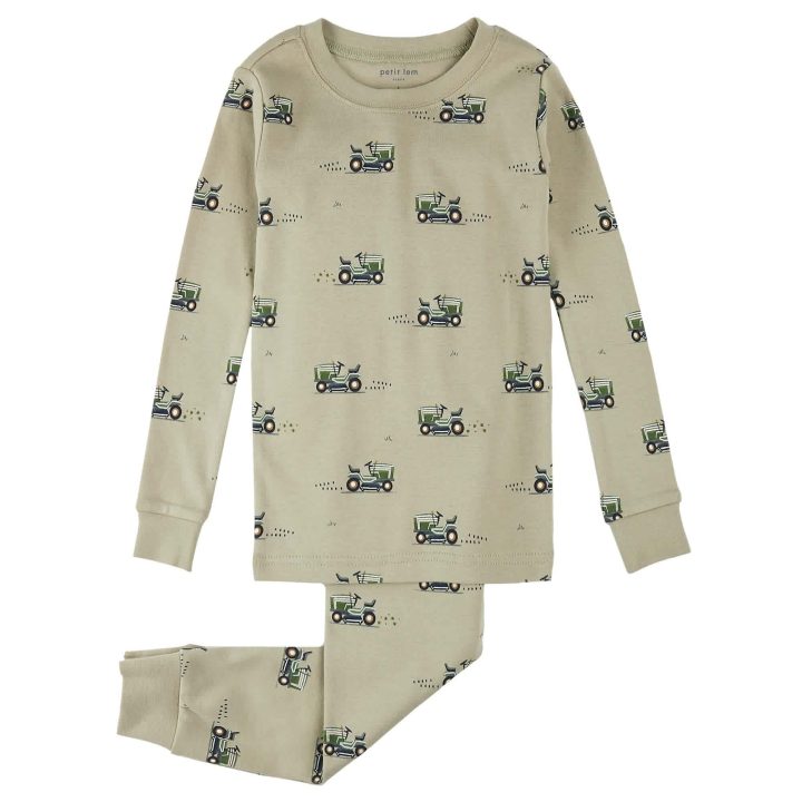 PETIT LEM - Ensemble pyjama thé vert à imprimé tondeuse à gazon
