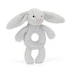 JELLYCAT - Hochet lapin gris  6"