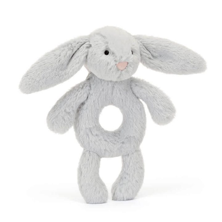 JELLYCAT - Hochet lapin gris  6"