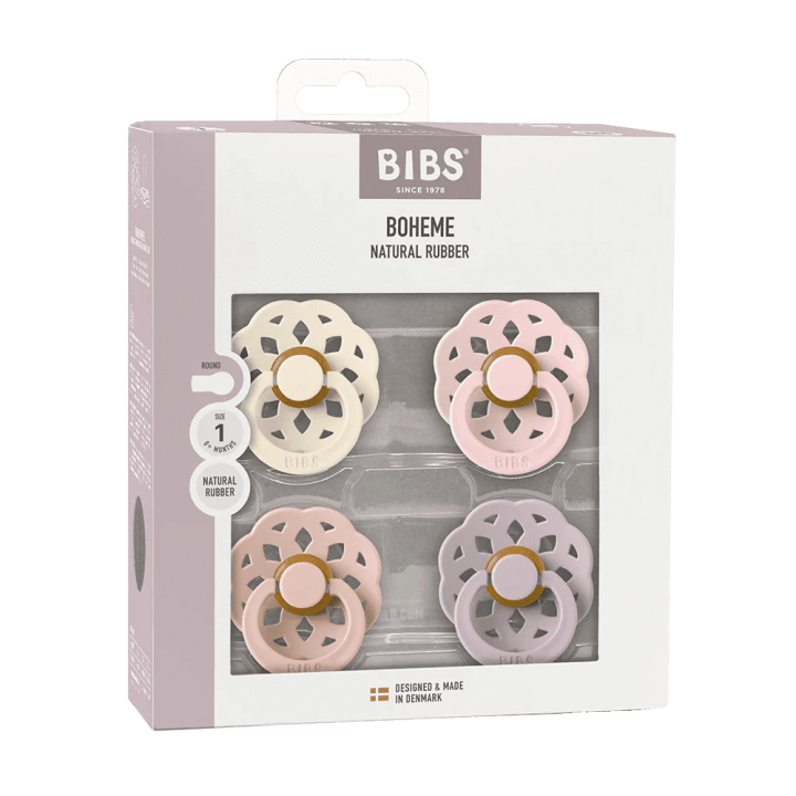BIBS - Paquet de 4 Suces Bohème en latex, ivoire/blush/fleur/lilas sombre , Taille 1 – Image 2